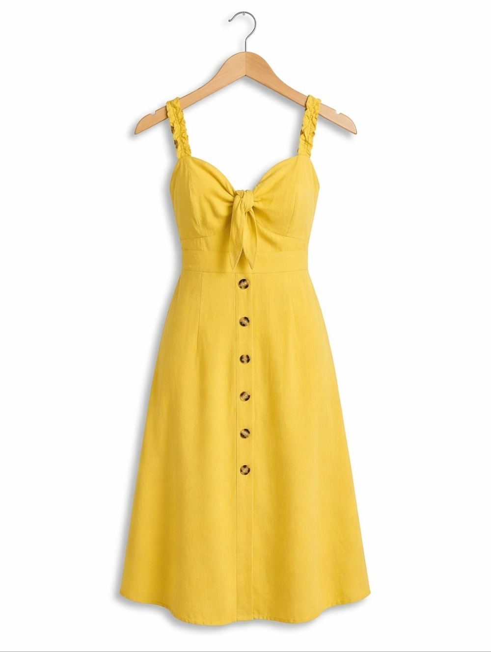 Essue Yellow Sleeveless Midi Sundress